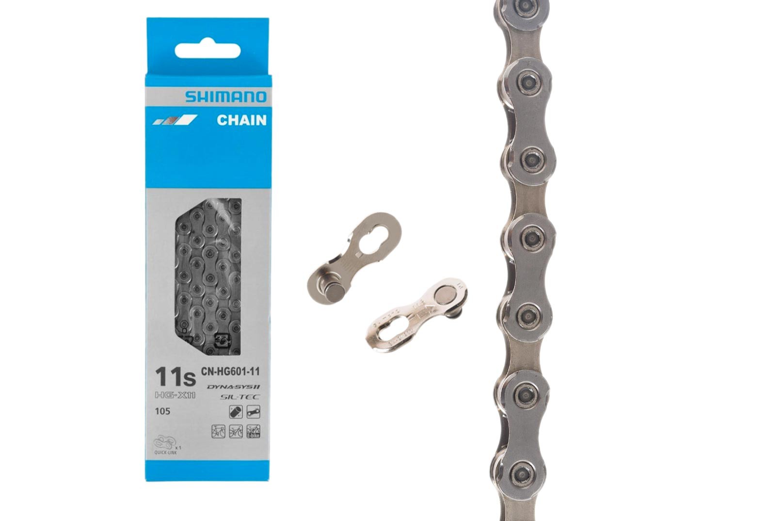 Цепь 11ск Shimano HG601, 116зв, замок цепи