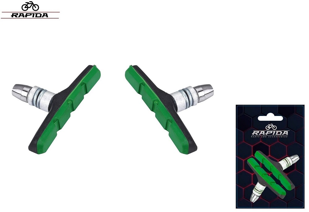 Колодки тормозные V-Brake 70мм, BS-124, двухкомпонентные, RAPIDA