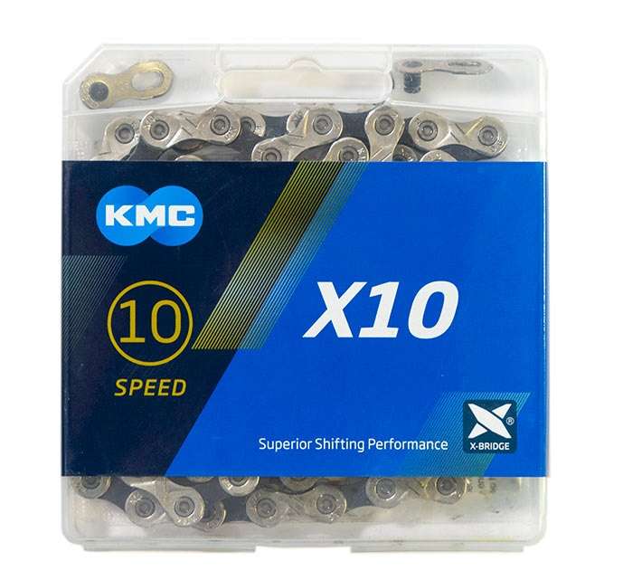 Цепь 10ск, KMC X10, с замком, 116звеньев