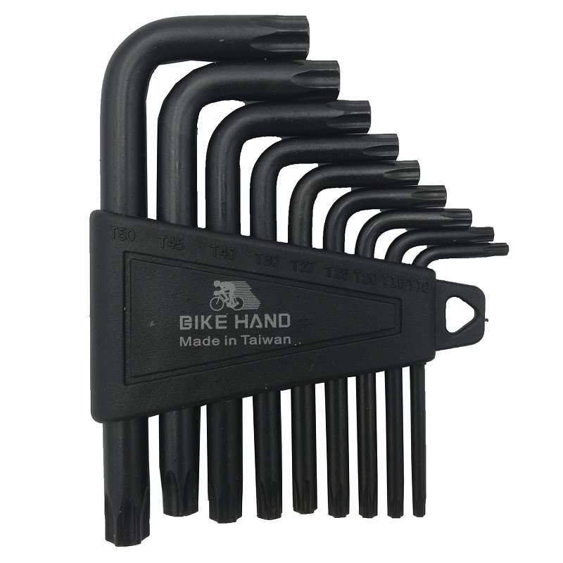 Набор TORX YC-633S Г-образн. "звездочка" T10/T15/T20/T25/T27/T30/T40/T45/T50 сталь BIKEHAND