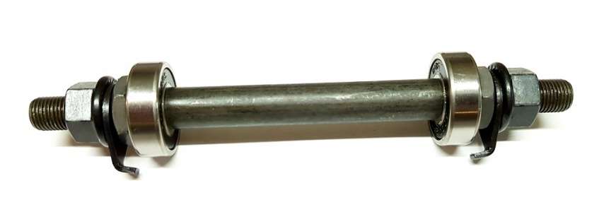 Ось передняя на гайках, 3/8"х145мм, пром. подшипники