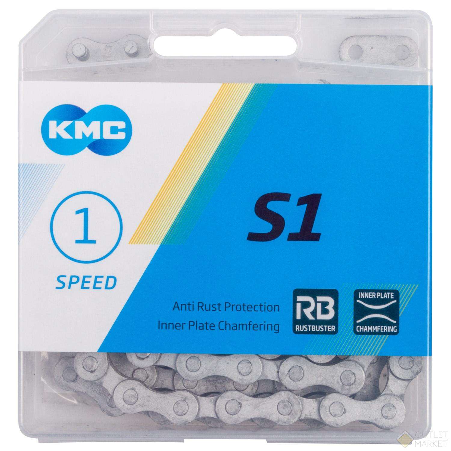Цепь 1ск KMC S1, 112зв, 1/2х1/8", с замком