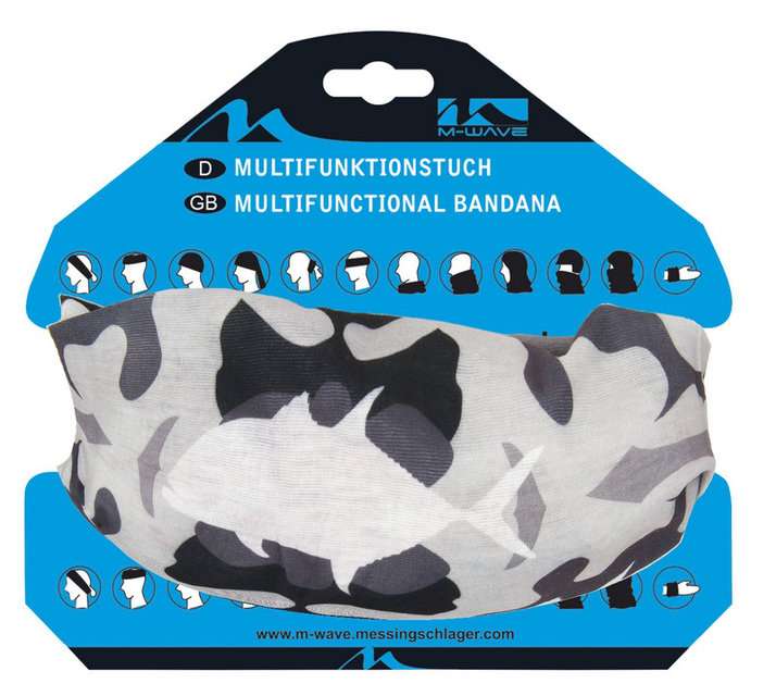 Бандана M-Wave CAMOUFLAGE, 24х48см, полиэстер с микрофиброй, черно-серо-бело-зелен 