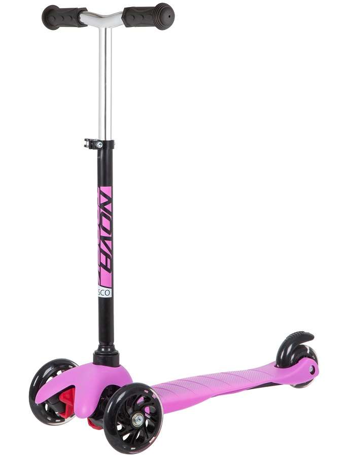 Самокат Novatrack Disco-kids Basic, светящиеся колёса, 120х76мм