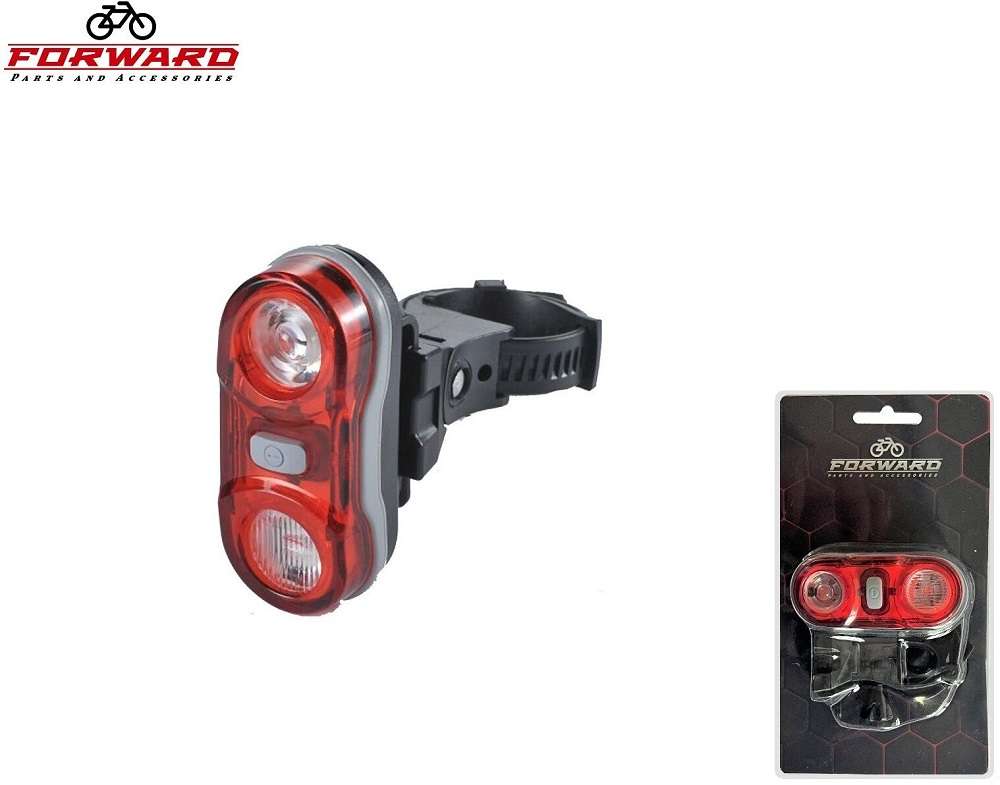 Фонарь задний JY-596, 2 Super LED (2*0,5 watt), 4 режима работы, поворот 360°, блистер, FORWARD